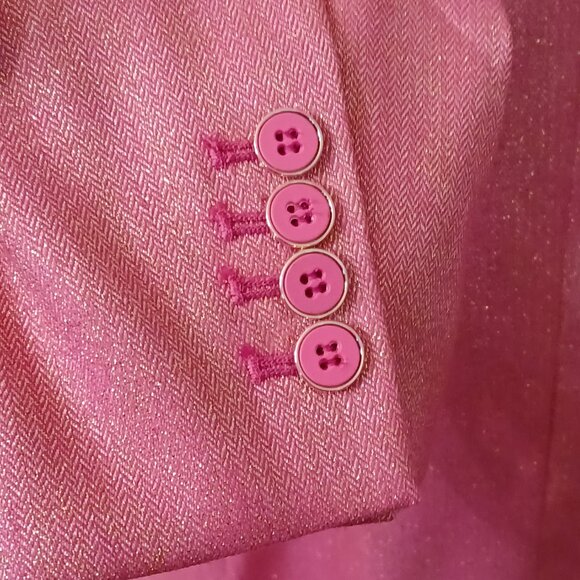 NEW! Liz Claiborne "Kate" Shine Blazer in Metallic Frozen Berry Size 18 Petite - Picture 6 of 10